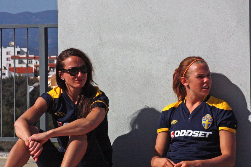 Kosovare Asllani och Jessica Samuelsson