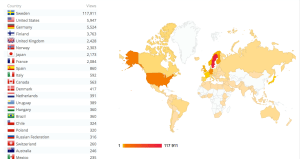 Härifrån har läsarna kommit det senaste året.