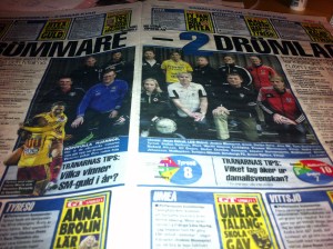 Expressens uppslag från upptaktsträffen.