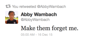 Abby Wambachs sista tweet.